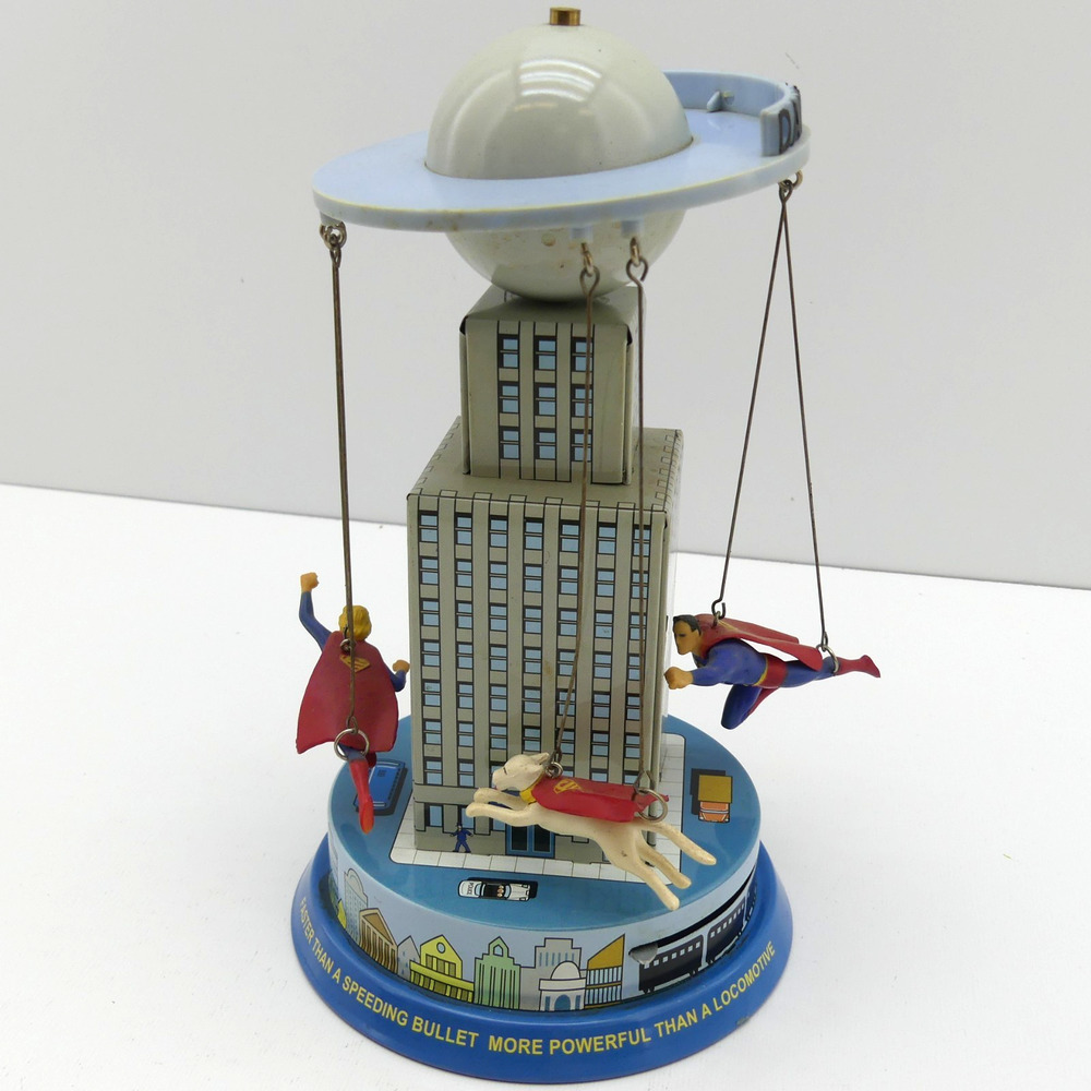 Superman Classic Tin Carousel Toy Schylling 2001 Krypto Streaky Supergirl
